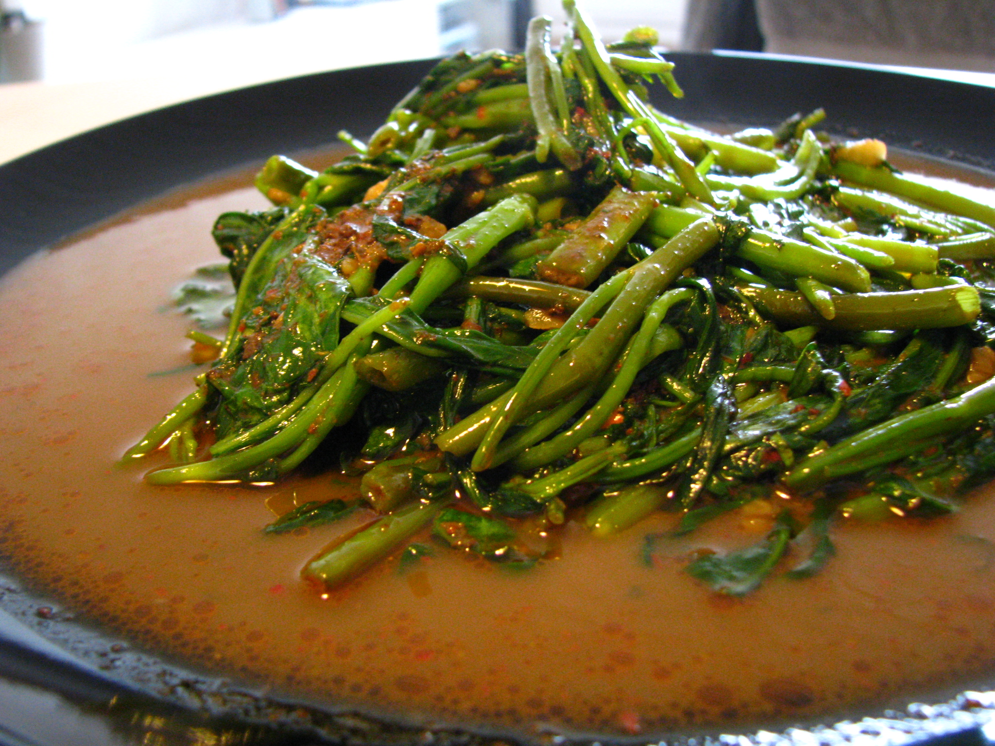 Stir-fried belachan kangkong