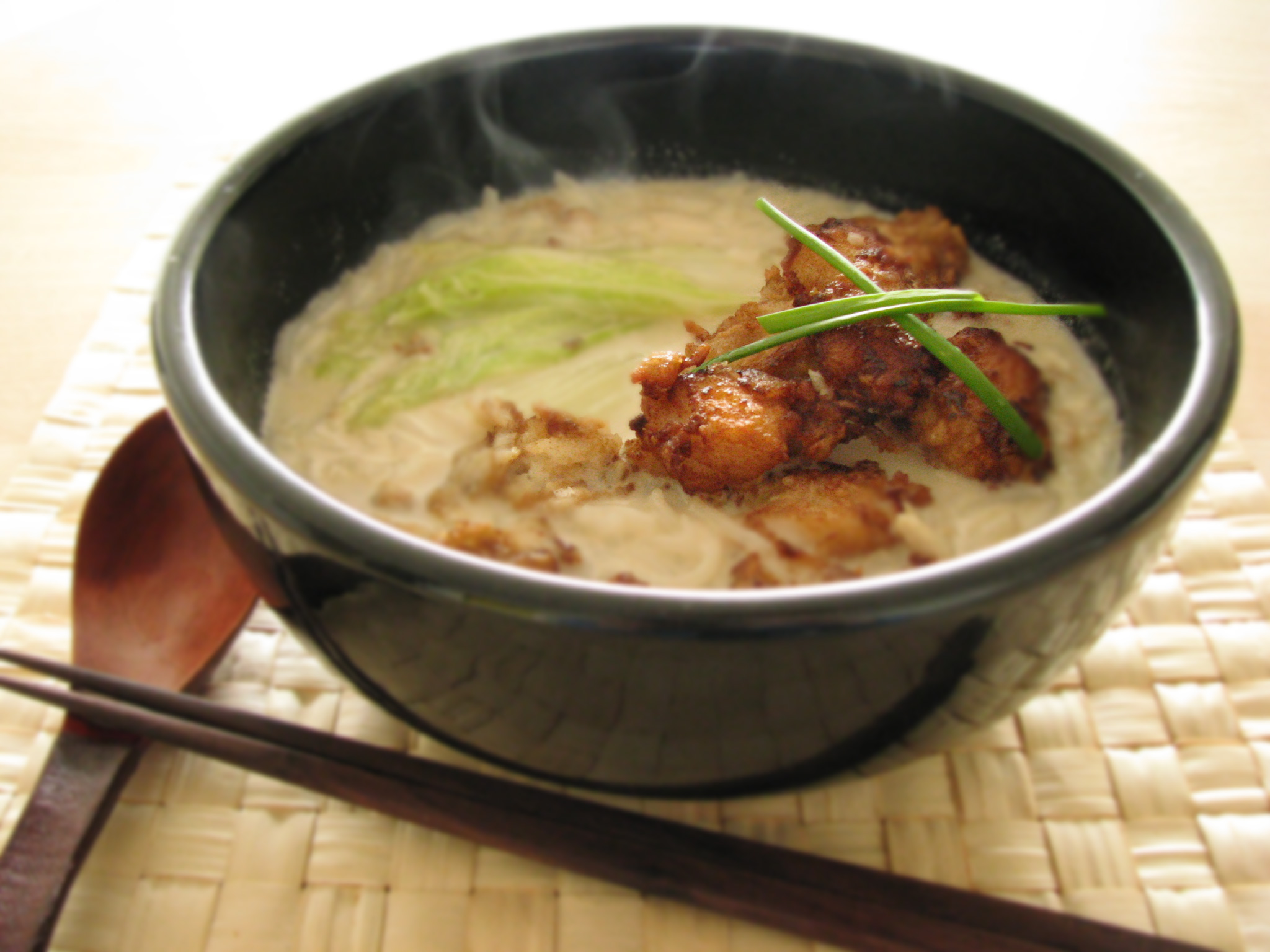 XO Milk Noodles with Fried Fish 炸鱼香奶米粉汤