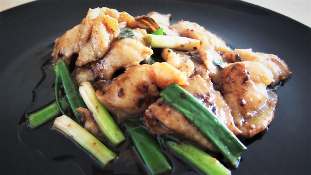 Explosively Stir Fried Fish With Ginger And Spring Onions